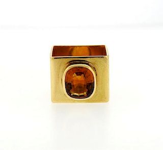 Cartier Dinh Van 18K Gold Citrine Ring