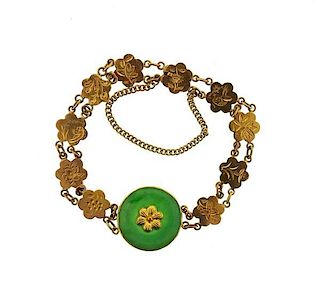 22k Gold Jade Bracelet