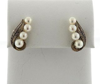 Mikimoto Sterling Pearl Earrings