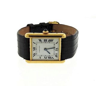 Cartier Tank  18k Gold Manual Wind Watch