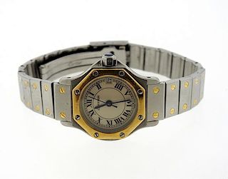 Cartier Santos 18k Gold Steel Watch