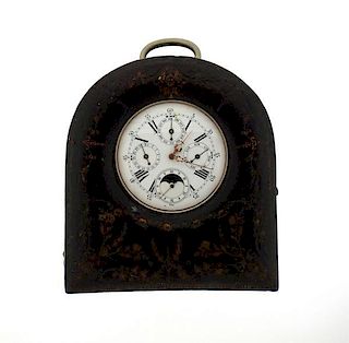 Antique Full Calendar Steel Pocket Watch Clock