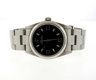 Rolex Midsize Oyster Black Dial Steel Watch 77080