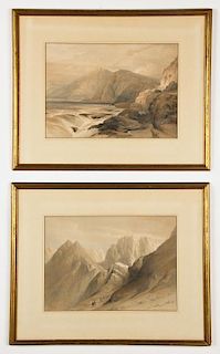 David Roberts RA (Scottish, 1796-1864) 2 Hand-colored Lithographs