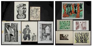 9 Harry Brodsky (1908-1997) Works and 1 Drawing