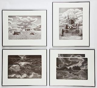 4 Malcolm G. Childers (20th c.) Framed Etchings