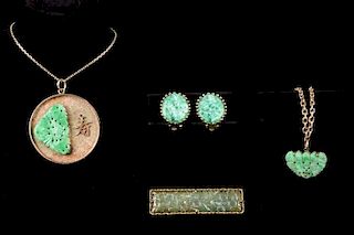 5 pc Accessory Suite: Gold and Jade or Hardstone