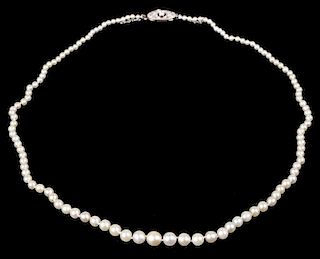 Estate Graduated Strand Seed Pearl Necklace