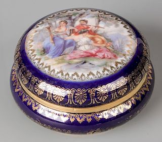 Sevres Style Hand-painted Porcelain Box