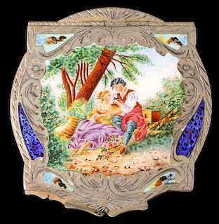 Champleve Enamel Decorated Compact