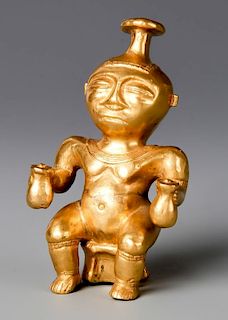 Tumbaga Gold Seated Figure