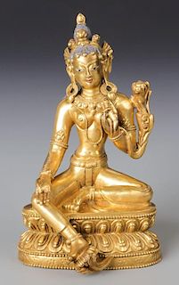 Fine Sino-Tibetan Gilt Bronze Buddha
