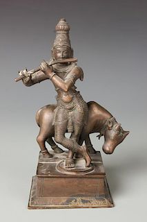 Indian Figural Bronze Krishna