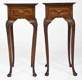Pair of Queen Anne Revival Fern or Side Tables