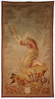 Antique Continental Judaica Tapestry of Moses