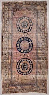 19th C. Khotan Rug: 7'1'' x 14'7'' (216 x 445 cm)