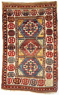 Antique Kazak Rug: 3'4'' x 5'4'' (102 x 163 cm)