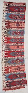 Antique Anatolian Saf Kilim Panel: 3'1'' x 11'4'' (94 x 345 cm)