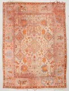 Antique Oushak Rug: 8'5" x 11'3" (257 x 342 cm)
