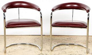 Pair Anton Lorenz for Thonet Tubular Steel Chairs