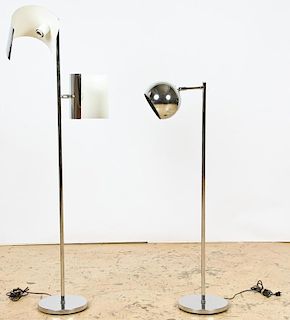 Pair of Koch Lowy OMI Chrome Floor Lamps