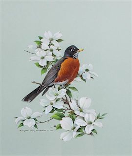 * Roger Tory Peterson, (American, 1908-1996), Robin, 1978