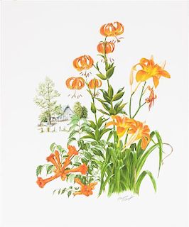 * Maryrose Wampler, (20th century), Two works: Tiger Lilies and Magnolias