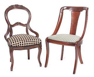 * Two Mahogany Side Chairs Height 36 inches.