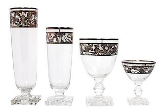 * A Collection of Stemware Height of first 8 3/4 inches.