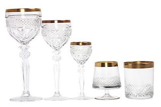 * A Cut Glass Stemware Set Height of first 8 inches.