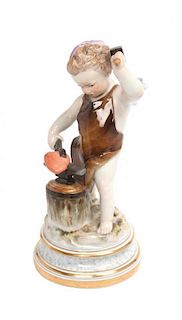 * A Meissen Porcelain Figure Height 7 1/4 inches.