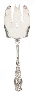* An American Silver Serving Fork, Wendell Manufacturing Co., Chicago, IL, in the Ariel pattern.
