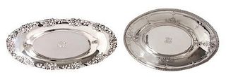 * Two American Silver Oval Serving Dishes, , Theodore B. Starr, New York, NY, having a pierced edge with floral decoration, mono