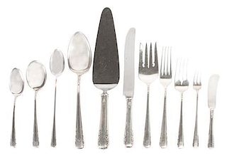 * An American Silver Partial Flatware Service, International Silver, Co., in the Courtship pattern, comprising: 11 dinner knives