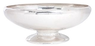 * An American Hammered Silver Bowl, Webster Company, North Attleboro, MA, the shallow circular serving bowl raised on a pedestal