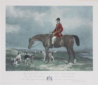 * Two English Handcolored Engravings, , Mr. Charles David on the Traverser (After WH Barraud) and A Promising Field (After H. Ah