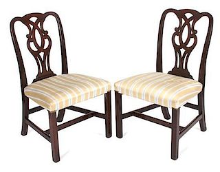 * A Pair of English Chairs Height 37 1/4 inches.