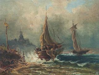 Artist Unknown, (19th century), Boats at Sea, 1888