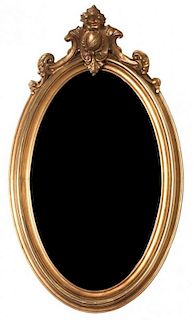 A Victorian Style Giltwood Mirror Height 45 x width 27 inches.