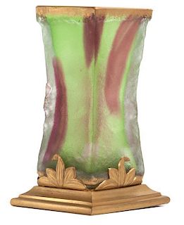 * A Daum Nancy Cameo Vase Height 5 x width 2 3/4 inches.