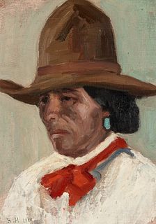 Burt Harwood, Untitled (Figure with Hat), 1919