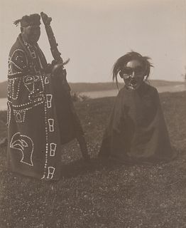 Edward Curtis, Untitled (Hamasaka in Tluwulahu Costume and Tsunukwalahl - Qagyuhl), 1914