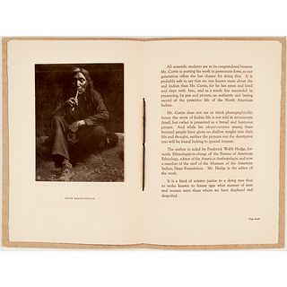 Edward S. Curtis, Advertising Brochure for The North American Indian, ca. 1908