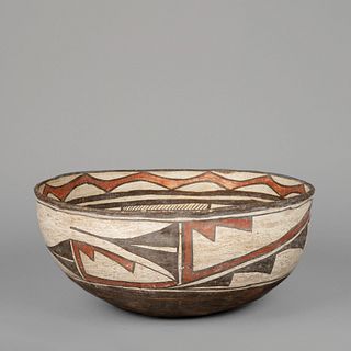 Zuni, Shalako Polychrome Dough Bowl, ca. 1890