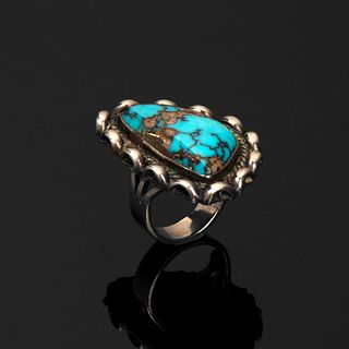 Julian Lovato, Turquoise Inlay Sterling Silver Ring