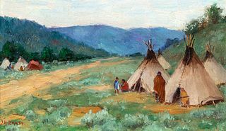 Joseph Sharp, Southern Camp, Northern Cheyenne, Lame Deer Valley Montana