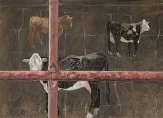 Susan Hertel, Cows at Night, 1988
