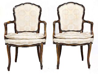 Pair of French Louis XV Revival Armchairs