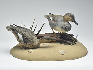 Excellent pair of decorative gadwall, Oliver Lawson, Crisfield, Maryland.