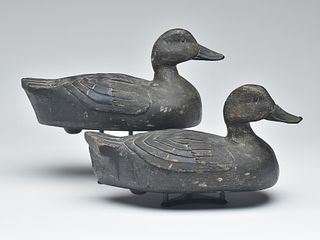 Pair of black ducks, Bill Cooper, Verdun, Quebec, 2nd quarter 20th century.